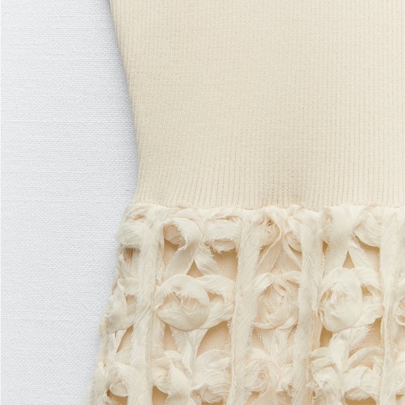 Zara MIXED OPEN KNIT DRESS - Picture 3 of 6